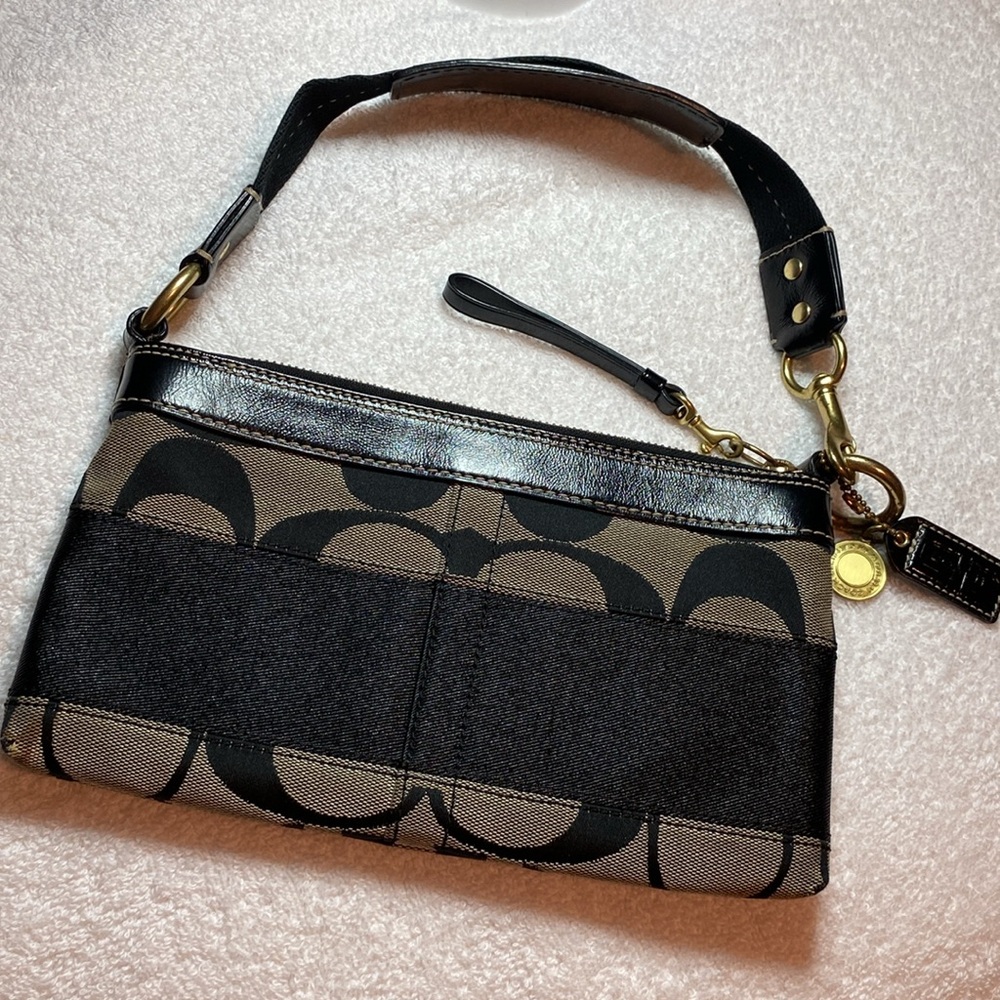 Coach Black and Gray Mini Bag with adjustable strap closure - Picture 4 of 13